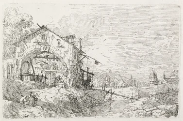 Gezichten: Een Vrouw die Water Schept onder een Boog, 1735-1746