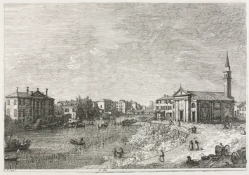 Gezichten: Uitzicht op Dolo, een stad aan de Brenta, ten westen van Venetië, 1735-1746
