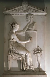 Grafsteen van Ottavio Trento door Antonio Canova, marmer, Klooster van San Pietro in Vicenza, Veneto