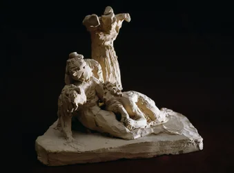 Rouw om Christus, terracotta schets door Antonio Canova (1757-1822), Possagno, Veneto, Italië