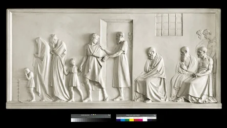 Socrates verlaat zijn familie (gips)