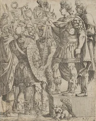 Keizer spreekt zijn soldaten toe, ca. 1542-45
