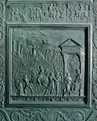 De onthoofding van St. Paulus, detail van de 