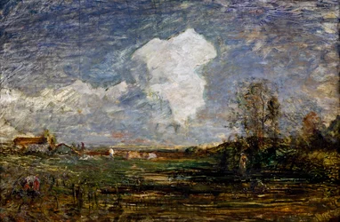 Een studie voor De wolken, door Antonio Fontanesi, Italië
