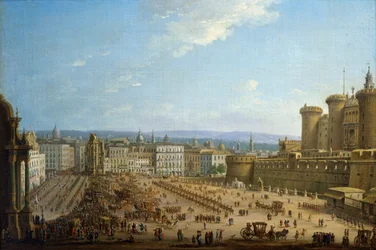 Festival van Vier Altaren in Napels, door Antonio Joli, olieverf op doek