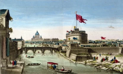 Rome, Een Uitzicht op de Tiber met het Castel Sant