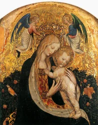 Madonna van de kwartel van Antonio Pisanello (1395-1455), detail