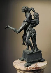 De twaalf werken van Hercules: Herakles tilt de reus Anteus op