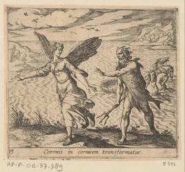 Coronis in een kraai veranderd