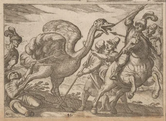 Jacht op een struisvogel