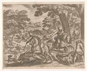 Jacht op everzwijnen, beren en herten
