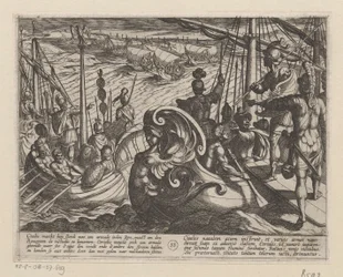 Nederlandse en Romeinse schepen op de Rijn