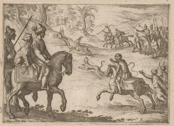Oosterse jagers jagen op herten