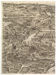 Plan van de Stad Rome. Deel 4 met de Santa Maria in Aracoeli, het Forum Romanum