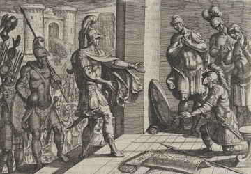 Cerialis vergeeft en helpt Romeinse soldaten die Civilis hebben geholpen, uit De Wa...