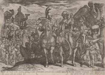 Plaat 3: Abraham neemt Lot en zijn familie mee naar zijn eigen land, uit 