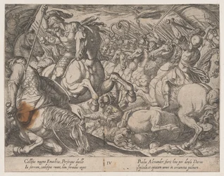 Alexander vecht tegen de Perzen, uit De Daden van Alexander de Grote