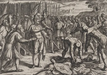 Plaat 7: Duitse Gezanten Bezoeken Civilis, uit De Oorlog van de Romeinen Tegen de Bataven Ro...