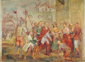 Jacopo Barbarigo bevrijdt koningin Margaretha van Hongarije van de Turken in 1426