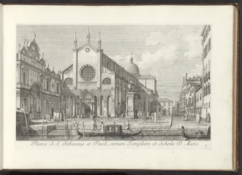 Gezicht op de kerk de Santi Giovanni e Paolo te Venetië