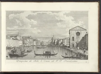 Gezicht op het Canal Grande, de Santa Maria di Nazareth en de San Simeone Piccolo te Venetië