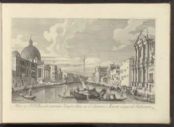 Gezicht op het Canal Grande, de Santa Maria di Nazareth en de San Simeone Piccolo te Venetië