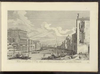 Gezicht op het Canal Grande en Campo San Vio te Venetië