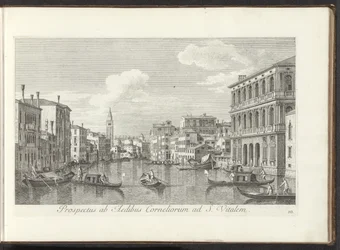 Gezicht op het Canal Grande en de toren van de San Vitale te Venetië