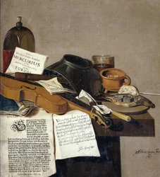 Stilleven met een exemplaar van De Waere Mercurius