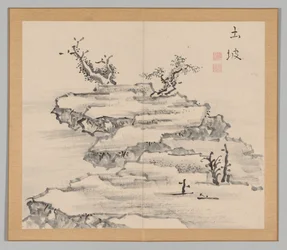 Dubbel album van landschapsstudies naar Ikeno Taiga, Volume 1 blad 21, 18e eeuw