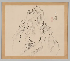 Dubbel album van landschapsstudies naar Ikeno Taiga, Volume 1 blad 25, 18e eeuw