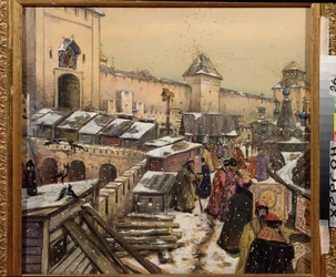 Moskou in de 17e eeuw, boekwinkels op de Christus Verlosserbrug