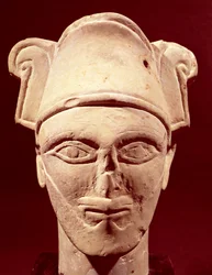 Hoofd van een Semitische leider met Egyptische invloed, uit Amman