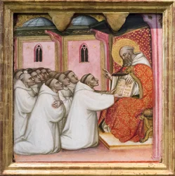 Sint Benedictus zegent de monniken