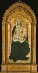 De Madonna en Kind op de Troon