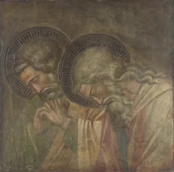 Twee gehulde rouwenden, ca. 1390