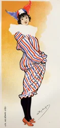 Geografie. Kostuum voor het Carnaval van Luik. Poster door Armand Rassenfosse, België