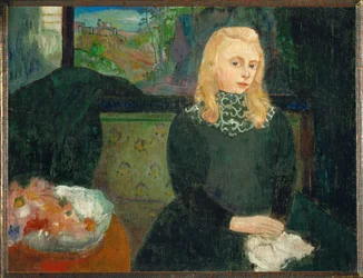 Gabrielle Vien als jong meisje (schilderij op doek)