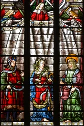 De profeet Daniël, Sibylle Cimmerienne en Sint Mattheüs de Evangelist - Glas-in-lood van de kapel Saint Louis, Arnaud de Moles (1470-1520) voltooid in 1513 - Kathedraal Sainte Marie d