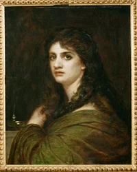Melancholie - portret van zijn dochter Clara ... (schilderij op doek)
