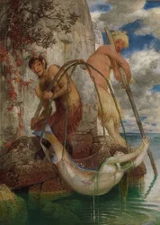 Twee vissende faunen. 1874