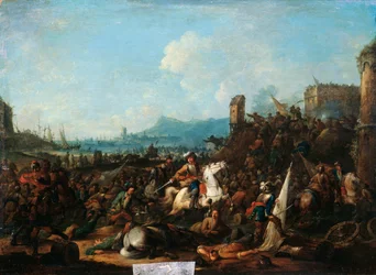 Het beleg van La Rochelle in oktober 1628