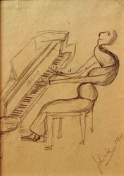 Karikatuur (Pianospeler)