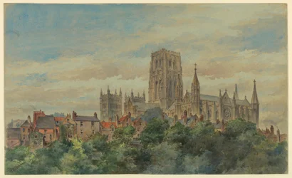 Tekening, Gezicht op de kathedraal van Durham, 1883