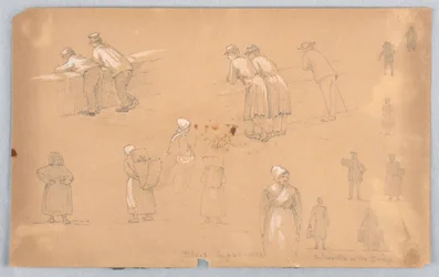 Silhouetten op de brug