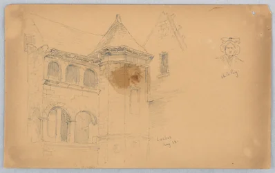 Schets van Loches en vrouwelijke buste