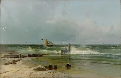 Zeilboot bij het strand