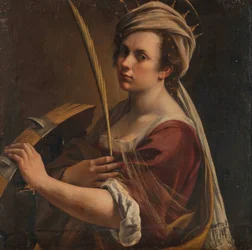 Zelfportret als de heilige Catharina van Alexandrië