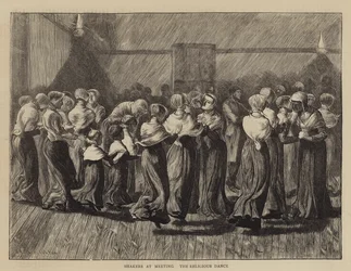 Shakers bij de Bijeenkomst, de Religieuze Dans