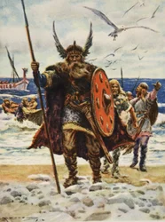 De Landing van de Vikingen, illustratie uit 